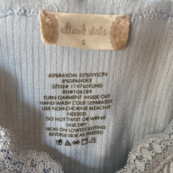 Brand NEW without tags, light blue, stretchy, lace trim around the chest area - Picture 3 of 3